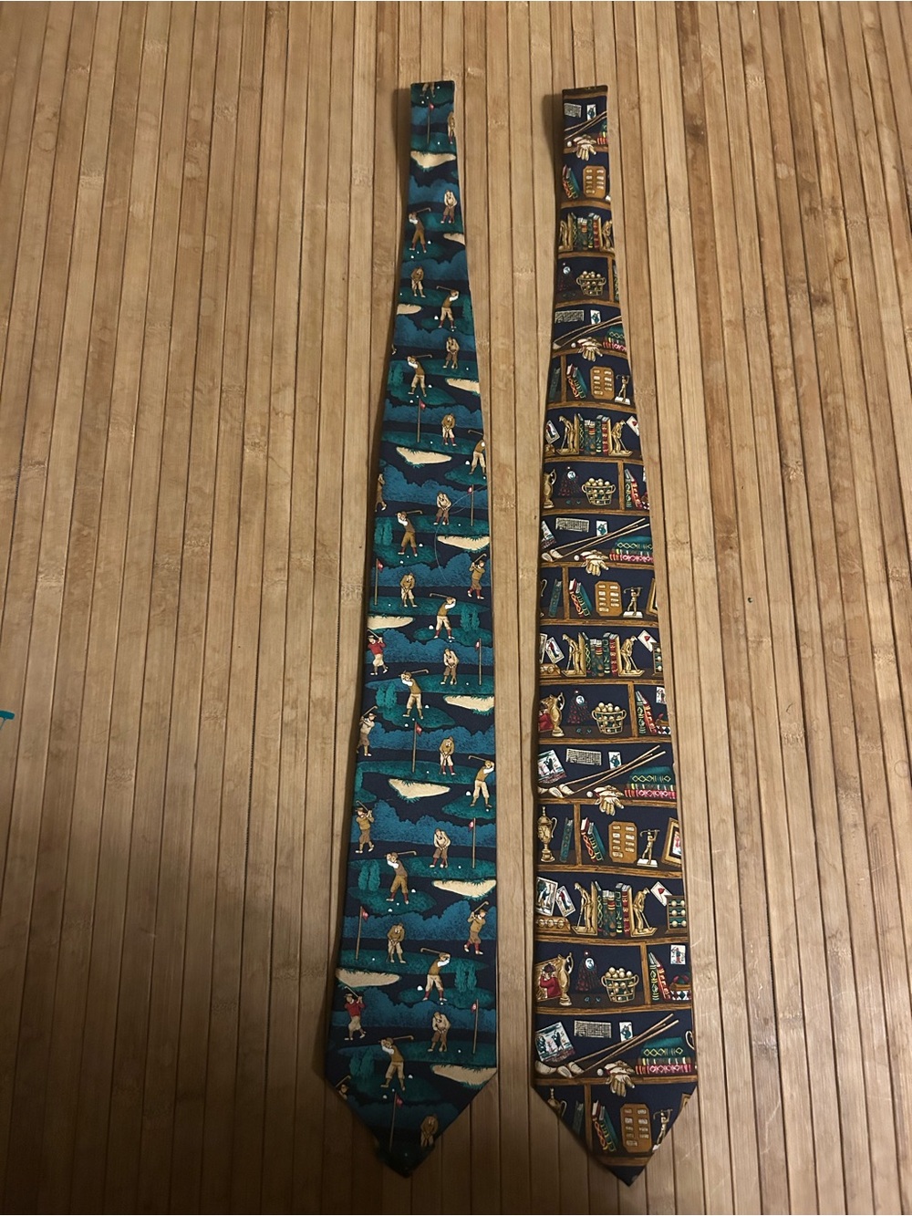 Lot: 2 Alynn Neckwear Golf Themed Vintage/Retro Inspired Silk Ties - Made in USA